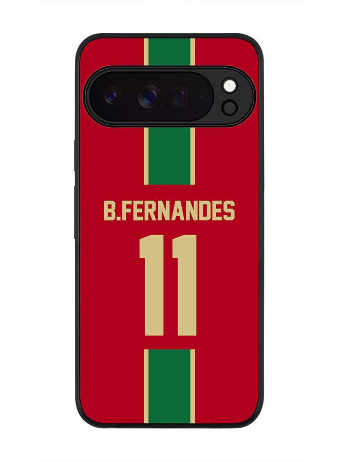 Stylizedd For Google Pixel 10 Pro XL Case,Slim fit Camera Protection, Shockproof Thin Phone cover  - Football  Portugal, B.Fernandes - Image 1